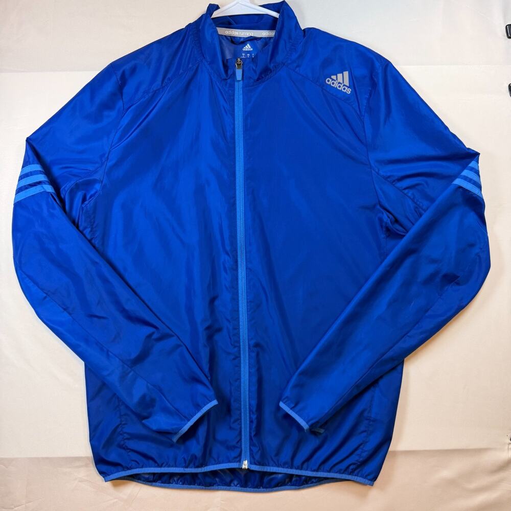 Adidas Response Running Windbreaker Jacket Blue Mens Size Small